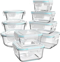 Recipientes De Vidrio Para Almacenamiento De Alimentos Ailtec  Juego De 18 Piezas Con Tapas - Venta Internacional.