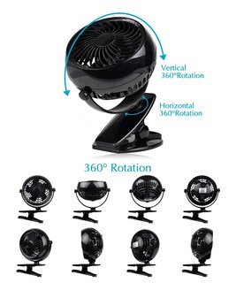 Foto 3 | Foto 3 | Fan Gazeled Con Clip Funciona Con Pilas De 5 Pulgadas Y 8 Pilas Aa - Venta Internacional.