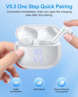 Foto 3 | Foto 3 | Auriculares Inalámbricos Huifu T12 Bluetooth 5.3 40h Playtime Ipx7 Blancos - Venta Internacional.