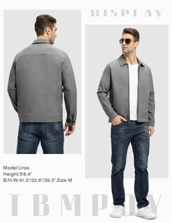 Foto 6 | Foto 6 | Chaqueta Cortavientos Ligera Para Hombre Tbmpoy Gris Resistente Al Agua - Venta Internacional.
