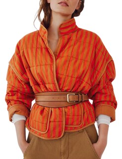 Foto 1 | Foto 1 | Chaqueta Internos Ligera De Invierno A Rayas Para Mujer - Venta Internacional.