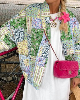 Foto 3 | Foto 3 | Chaqueta Eisctnd Para Mujer Con Estampado Floral Acolchada Color Verde Talla S - Venta Internacional.
