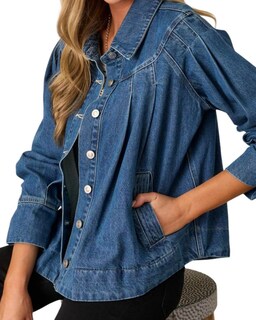 Foto 4 | Foto 4 | Chaqueta Vaquera Corta Ezapine De Manga Larga Para Mujer - Venta Internacional.