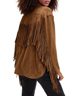 Foto 1 | Foto 1 | Chaqueta Locachy De Gamuza Sintética Con Flecos Para Mujer Vintage Caqui Talla M - Venta Internacional.