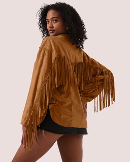 Foto 2 | Foto 2 | Chaqueta Locachy De Gamuza Sintética Con Flecos Para Mujer Vintage Caqui Talla M - Venta Internacional.