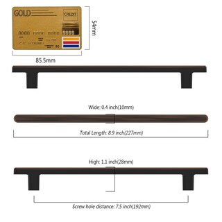 Foto 5 | Foto 5 | Tiradores De Armario Amerdeco Bronce Frotado Con Aceite 192 Mm Agujero Paquete De 10 - Venta Internacional.