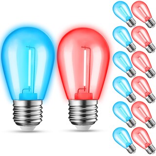 Foto 1 | Foto 1 | Cadena De Bombillas Jaheks 12 Unidades Led E26 S14 Color Azul Y Rojo 1 W - Venta Internacional.