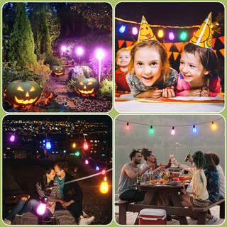 Foto 3 | Foto 3 | Cadena De Bombillas Jaheks 12 Unidades Led E26 S14 Color Azul Y Rojo 1 W - Venta Internacional.