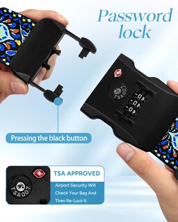 Foto 4 | Foto 4 | Correas De Equipaje Slohif Tsa Lock Para Maletas Cinturón De Viaje - Venta Internacional.