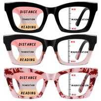 Gafas De Lectura Hubeye Progressive Multifocus +1.25 Con Bloqueo De Luz Azul Paquete De 3 - Venta Internacional.