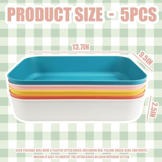 Foto 2 | Foto 2 | Caja De Arena Para Gatos Gcvopton Pequeña De Plástico 5 Piezas (5 Colores) - Venta Internacional.
