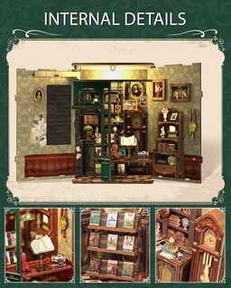 Foto 6 | Foto 6 | Kit De Casa En Miniatura Para Bricolaje Lindo Y Divertido Rincón Librería Con Búhos - Venta Internacional.