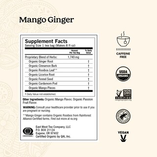 Foto 3 | Foto 3 | Tea Yogi Mango Ginger 16 Bolsitas De Té Paquete De 6 Digestión Orgánica - Venta Internacional.
