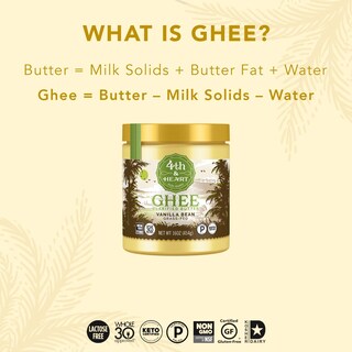Foto 3 | Foto 3 | Ghee 4th & Heart Vainilla Bean Keto Alimentado Con Pasto 454 Ml - Venta Internacional.