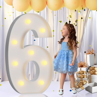 Foto 1 | Foto 1 | Marquesina Iluminada Con Números Impresv 90 Cm Decoración Para 60 Cumpleaños - Venta Internacional.