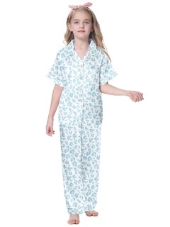 Foto 3 | Foto 3 | Conjunto De Pijama Umeyda De Manga Corta Y Pantalones De Satén Leopard Para Mujer - Venta Internacional.