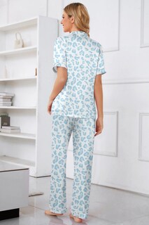 Foto 6 | Foto 6 | Conjunto De Pijama Umeyda De Manga Corta Y Pantalones De Satén Leopard Para Mujer - Venta Internacional.