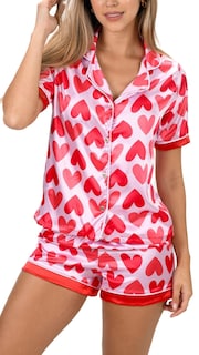 Foto 3 | Foto 3 | Pijama Yiulangde Silk Para Mujer Love Heart Juego De 2 Piezas - Venta Internacional.