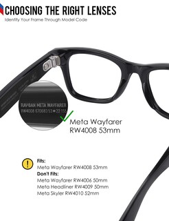 Foto 3 | Foto 3 | Lentes De Repuesto Blazerbuck Antisal Polarizadas Para Rayban Meta Wayfarer Rw4008 53 Mm Gris Degradado - Venta Internacional.