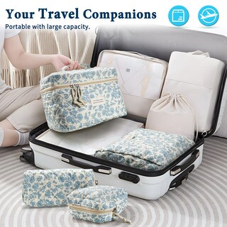 Foto 5 | Foto 5 | Bolsa De Maquillaje Natinsa Cute Para Mujer Viaje Pana Azul Cielo - Venta Internacional.