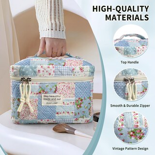 Foto 3 | Foto 3 | Set De Bolsas Cosméticas Zerflump  Bonita Bolsa De Maquillaje Floral Acolchada  3 Unidades - Venta Internacional.