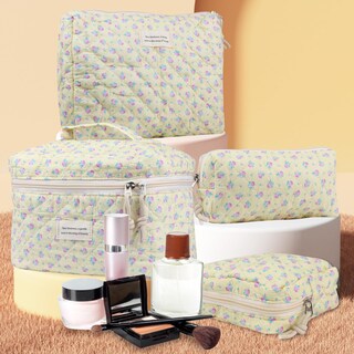 Foto 4 | Foto 4 | Bolsa De Maquillaje Y Cosméticos Viwime De Algodón Acolchada Para Viajes Color Rosa Morado - Venta Internacional.