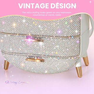 Foto 3 | Foto 3 | Caja De Maquillaje Massy Con Forma De Huevo Ovalada Con Diamantes De Imitación Blancos - Venta Internacional.