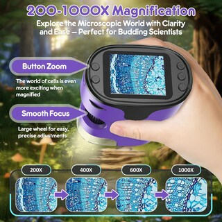 Foto 2 | Foto 2 | Microscopio Portátil Bebang 1000x 4k Con Pantalla De 2.0 Pulgadas Para Niños Color Morado - Venta Internacional.
