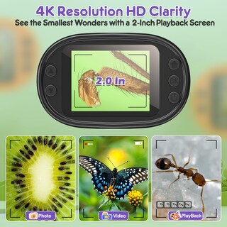 Foto 3 | Foto 3 | Microscopio Portátil Bebang 1000x 4k Con Pantalla De 2.0 Pulgadas Para Niños Color Morado - Venta Internacional.