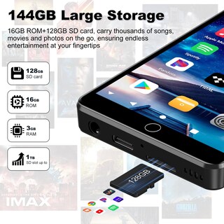 Foto 6 | Foto 6 | Reproductor Mp3 Fanvace 144 Gb Con Bluetooth Y Wifi Android 13 Os - Venta Internacional.