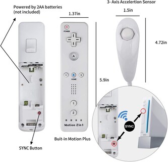 Foto 3 | Foto 3 | Paquetes De 2 Mandos Wii Motion Plus Con Nunchucks Techken - Venta Internacional.