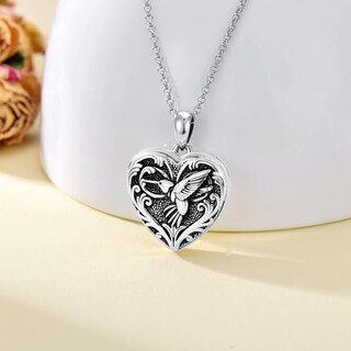 Foto 2 | Foto 2 | Collar Soulmeet Con Medallón Con Forma De Colibrí En Forma De Corazón Plata De Ley - Venta Internacional.