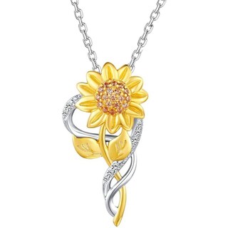 Foto 1 | Foto 1 | Collar De Plata 925 Con Diseño De Girasol Y Baño Dorado Para Mujer - Venta Internacional.