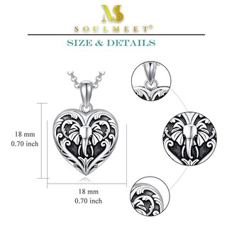Foto 6 | Foto 6 | Collar Soulmeet Con Medallón De Elefante En Forma De Corazón De Plata 925 - Venta Internacional.