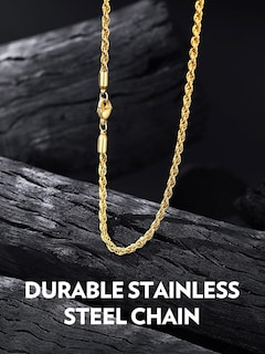 Foto 2 | Foto 2 | Collar Bandmax Gold Con Cadena Tipo Cuerda 3 Mm Acero Inoxidable 26 Cm - Venta Internacional.