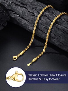 Foto 3 | Foto 3 | Collar Bandmax Gold Con Cadena Tipo Cuerda 3 Mm Acero Inoxidable 26 Cm - Venta Internacional.