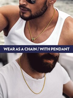 Foto 6 | Foto 6 | Collar Bandmax Gold Con Cadena Tipo Cuerda 3 Mm Acero Inoxidable 26 Cm - Venta Internacional.