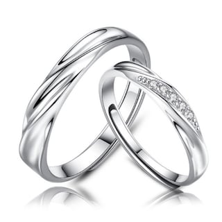Foto 1 | Foto 1 | Anillo Ajustable Para Parejas Con Ilusiones Amorosas De Plata 925 - Venta Internacional.