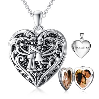 Foto 1 | Foto 1 | Collar Con Medallón Soulmeet En Forma De Corazón Hermano Y Hermana Plateado - Venta Internacional.