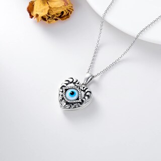 Foto 3 | Foto 3 | Collar Soulmeet Con Forma De Corazón Azul Con Forma De Malvado Medallón Con 2 Imágenes - Venta Internacional.