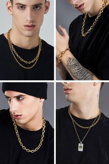 Foto 2 | Foto 2 | Collar Chainshouse Cable Link Chapado En Oro De 7 Mm Para Hombre - Venta Internacional.