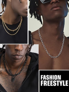 Foto 3 | Foto 3 | Collar Chainshouse Cable Link Chapado En Oro De 7 Mm Para Hombre - Venta Internacional.