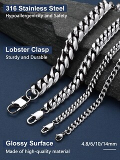 Foto 4 | Foto 4 | Cadena Y Collar Chainspro De Acero Inoxidable 60 Cm Y 6 Mm Para Hombre - Venta Internacional.