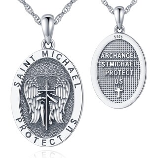 Foto 1 | Foto 1 | Collar Loove Saint St Michael De Plata De Ley S925 Para Hombre - Venta Internacional.