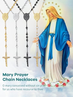 Foto 4 | Foto 4 | Collar Con Forma De Rosario Supcare Joyería Religiosa Para Hombre - Venta Internacional.