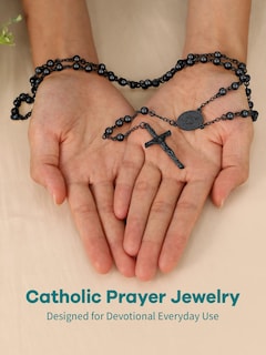 Foto 7 | Foto 7 | Collar Con Forma De Rosario Supcare Joyería Religiosa Para Hombre - Venta Internacional.