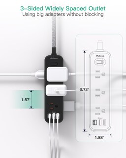 Foto 6 | Foto 6 | Cable De Extensión Protector Contra Sobretensiones Regleta De Alimentación De 3 M Con 9 Enchufes - Venta Internacional.