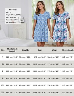 Foto 6 | Foto 6 | Paquete De 2 Camisones Marvmys Cortos De Verano Cuello En V Azul Y Estampado Floral - Venta Internacional.