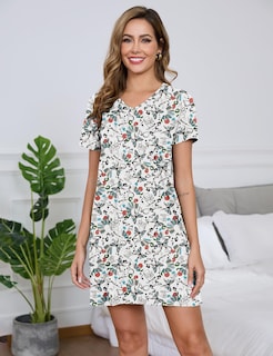 Foto 2 | Foto 2 | Camisas De Dormir Marvmys Para Mujer Cuello En V Manga Corta 2 Unidades - Venta Internacional.