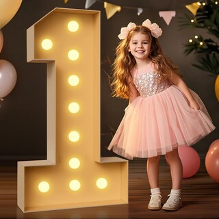Foto 1 | Foto 1 | Marquesina Con Números Iluminados Ottoltil De 4 Pies Para Fiesta De Baby Shower - Venta Internacional.